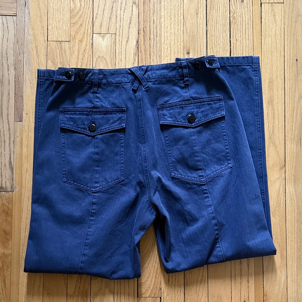 Alex Mill NWT size 10 Neil Pants in Herringbone Midnight Blue - Picture 8 of 11